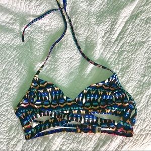 Pink tribal bikini top